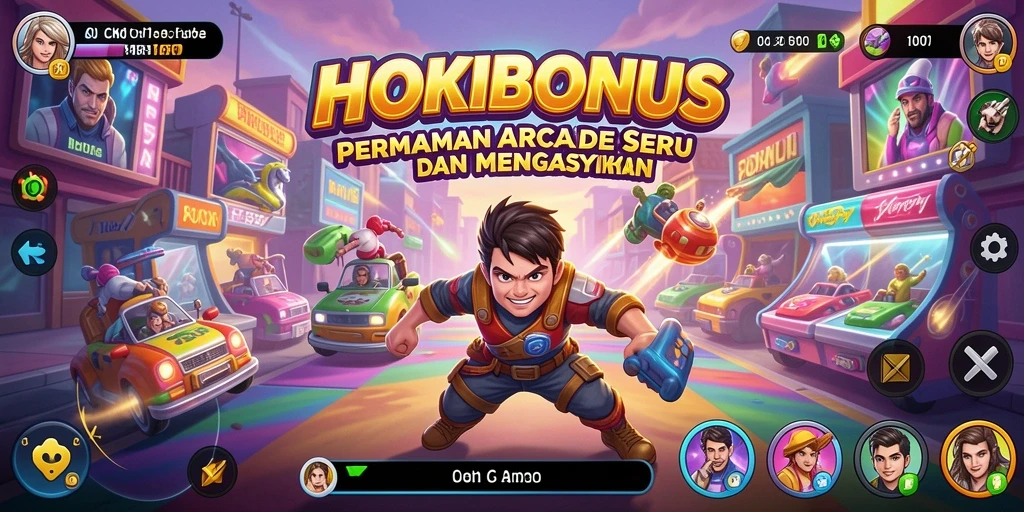 Tampilan gameplay seru HOKIBONUS dengan tantangan arcade yang menarik.