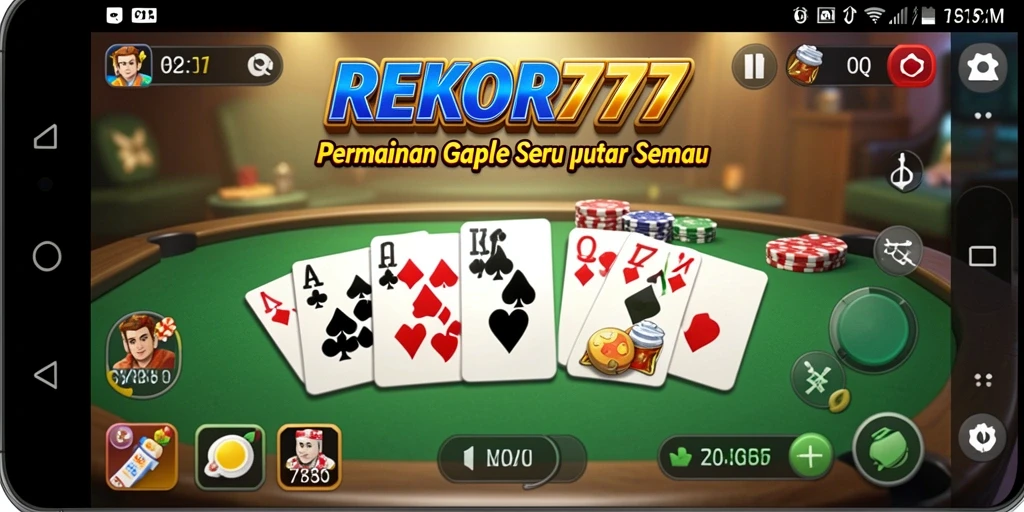 Gameplay seru REKOR777 dalam bermain Gaple.