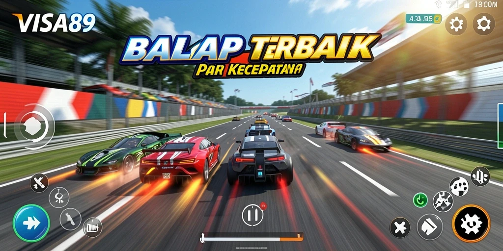 Tampilan gameplay balap yang mendebarkan di VISA89.